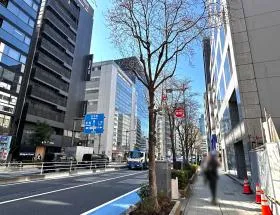 江戸通りを直進する（新日本橋駅方面）