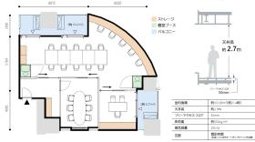 今話題の新築ビル 最高峰のセットアップオフィスの居抜き賃貸オフィス物件(約30坪) ｜居抜きオフィス物件検索サイト【vivit-ビビット】（サムネイル2）