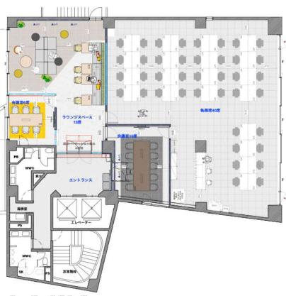 会議室造作済み！ デザイナーズ物件！の居抜き賃貸オフィス物件(約85坪) ｜居抜きオフィス物件検索サイト【vivit-ビビット】（2）