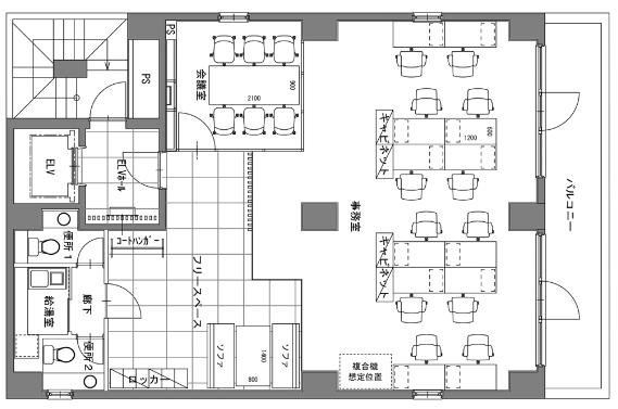 複数路線を使いこなす柔軟なオフィス移転の居抜き賃貸オフィス物件(約30坪) ｜居抜きオフィス物件検索サイト【vivit-ビビット】（2）