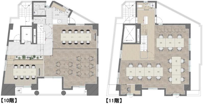 来客と執務を分けやすい、二層構成のオフィスの居抜き賃貸オフィス物件(約55坪) ｜居抜きオフィス物件検索サイト【vivit-ビビット】（2）