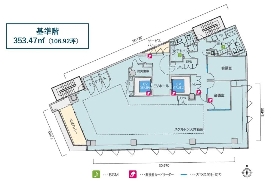 神保町駅徒歩2分／敷金免除／家具付きプランありの居抜き賃貸オフィス物件(約105坪) ｜居抜きオフィス物件検索サイト【vivit-ビビット】（2）