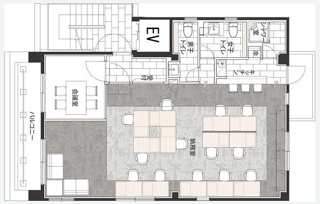 一部什器付き シャワー室の居抜き賃貸オフィス物件(約25坪) ｜居抜きオフィス物件検索サイト【vivit-ビビット】（2）