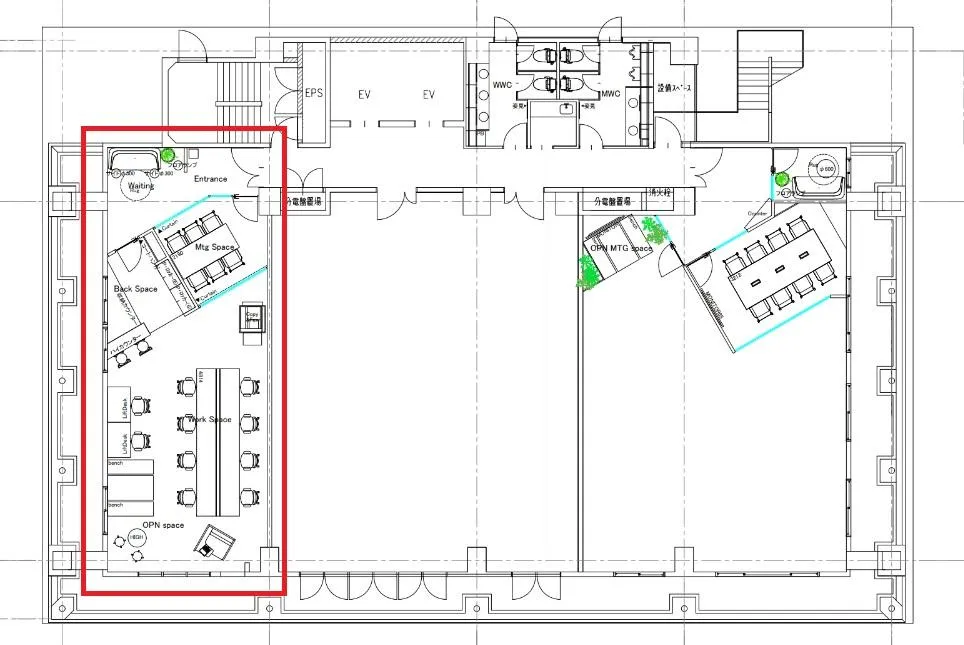会議室＆執務室什器付き 銀座アドレスのセットアップ物件の居抜き賃貸オフィス物件(約25坪) ｜居抜きオフィス物件検索サイト【vivit-ビビット】（2）