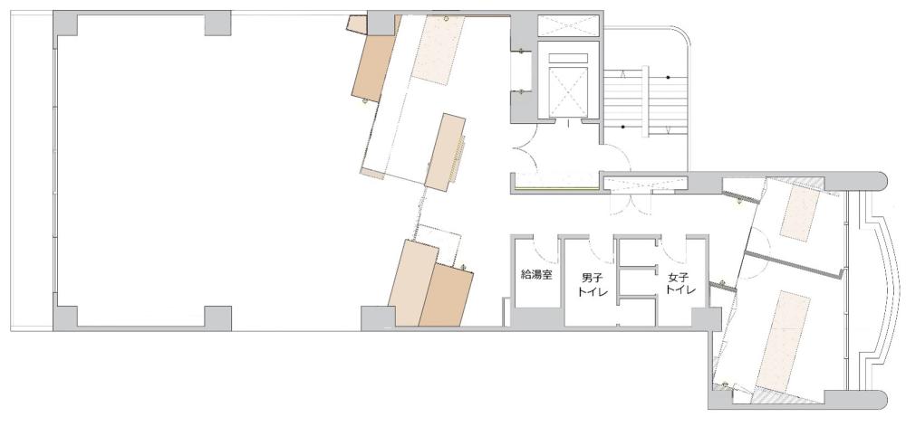 おしゃれ 天井スケルトンの居抜き賃貸オフィス物件(約70坪) ｜居抜きオフィス物件検索サイト【vivit-ビビット】（2）