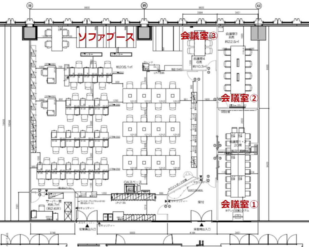 梅田駅・地下街から直結！ 会議室３部屋あり◎の居抜き賃貸オフィス物件(約95坪) ｜居抜きオフィス物件検索サイト【vivit-ビビット】（2）