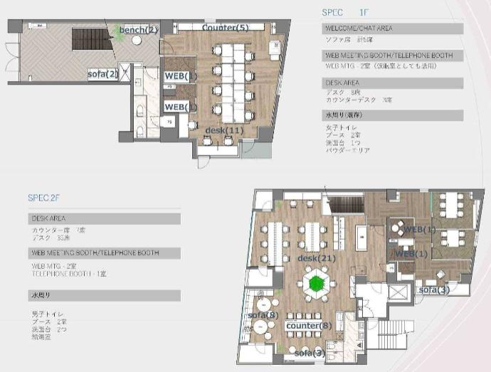 メゾネットタイプ 什器付きの居抜き賃貸オフィス物件(約85坪) ｜居抜きオフィス物件検索サイト【vivit-ビビット】（2）