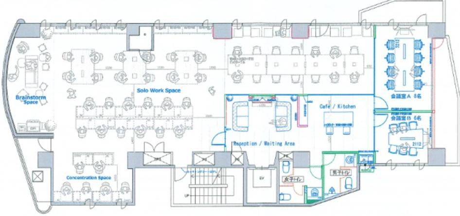 希少エリア お洒落セットアップオフィスの居抜き賃貸オフィス物件(約75坪) ｜居抜きオフィス物件検索サイト【vivit-ビビット】（2）