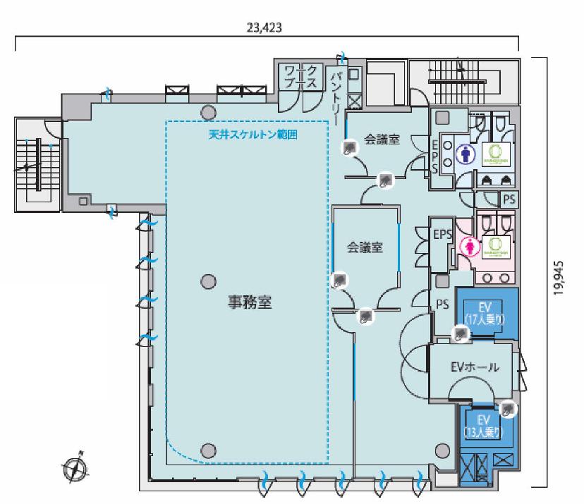 小川町エリア 新築セットアップオフィスの居抜き賃貸オフィス物件(約95坪) ｜居抜きオフィス物件検索サイト【vivit-ビビット】（2）