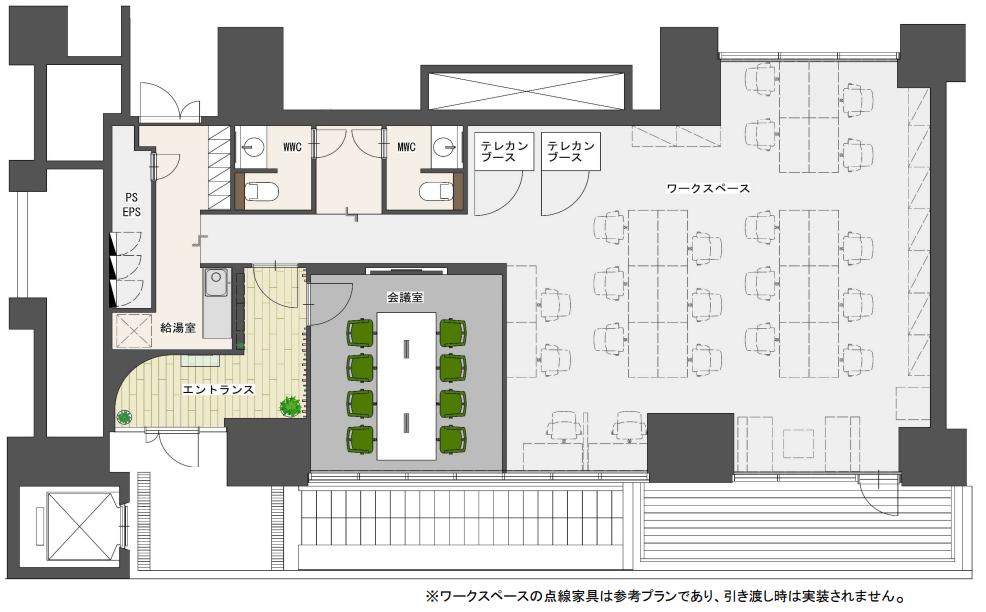 テレカンブース付き 人気エリアの居抜き賃貸オフィス物件(約40坪) ｜居抜きオフィス物件検索サイト【vivit-ビビット】（2）