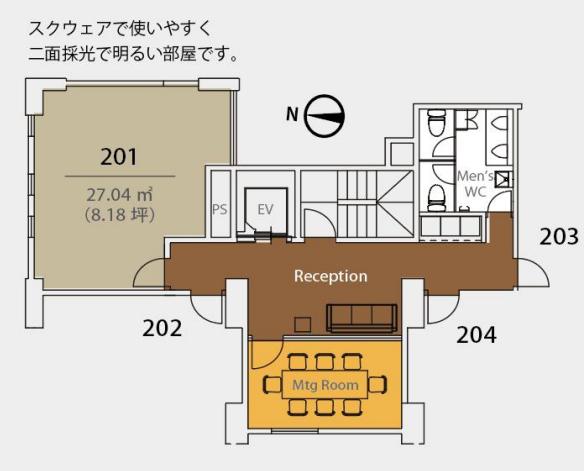 シェア型セットアップオフィスの居抜き賃貸オフィス物件(約10坪) ｜居抜きオフィス物件検索サイト【vivit-ビビット】（2）