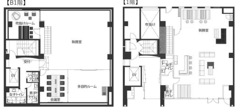 メゾネットタイプ！ 会議室付き！の居抜き賃貸オフィス物件(約90坪) ｜居抜きオフィス物件検索サイト【vivit-ビビット】（2）