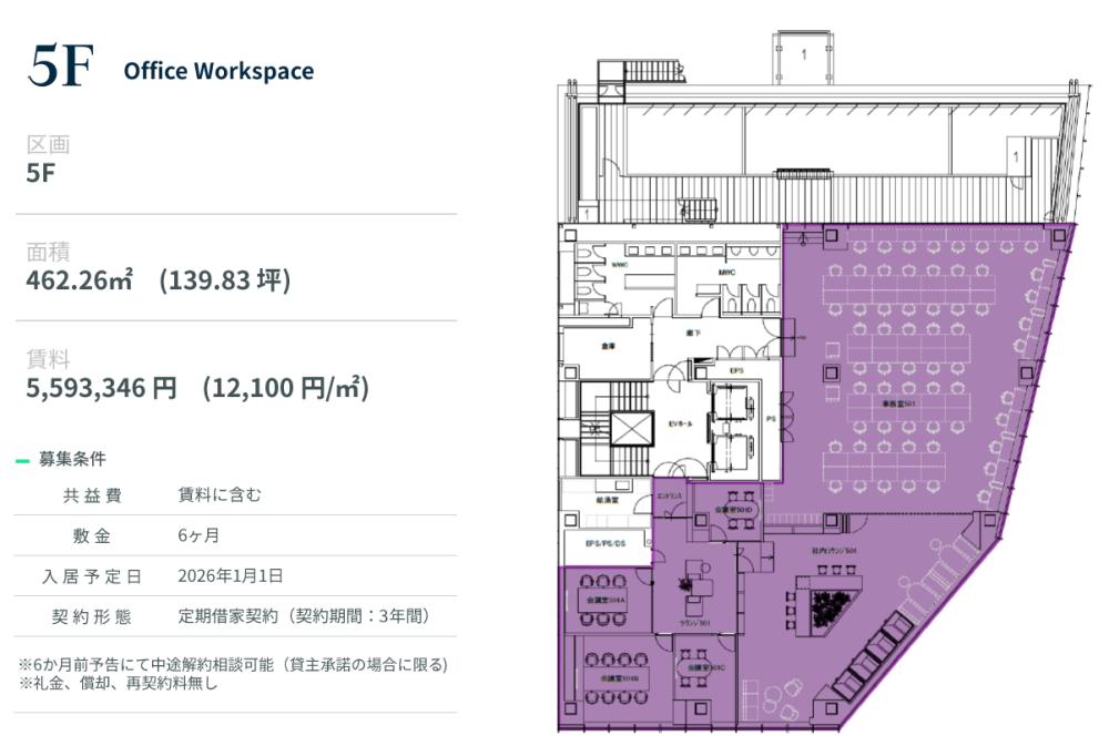 渋谷駅徒歩圏内 ラウンジ付きセットアップの居抜き賃貸オフィス物件(約140坪) ｜居抜きオフィス物件検索サイト【vivit-ビビット】（2）