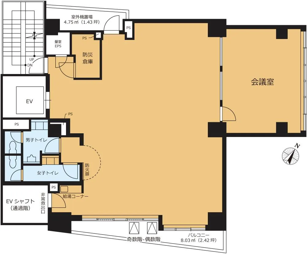 天井スケルトン 築浅セットアップオフィスの居抜き賃貸オフィス物件(約40坪) ｜居抜きオフィス物件検索サイト【vivit-ビビット】（2）