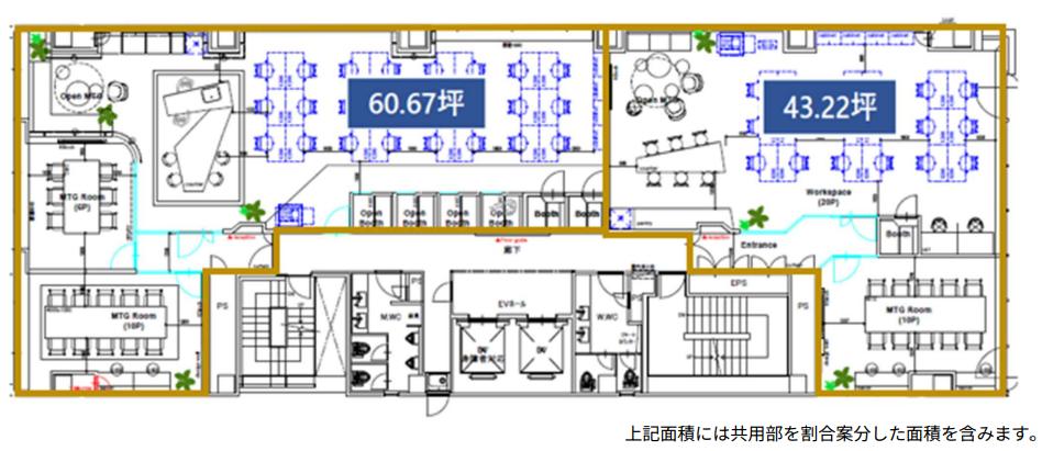 一部什器設置済み！ 会議室造作済み！の居抜き賃貸オフィス物件(約60坪) ｜居抜きオフィス物件検索サイト【vivit-ビビット】（2）