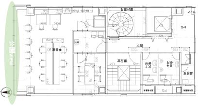 公園viewの物件！ 初期費用削減可能！の居抜き賃貸オフィス物件(約20坪) ｜居抜きオフィス物件検索サイト【vivit-ビビット】（2）