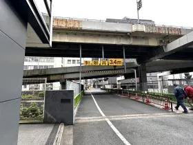 地上に出たら昭和通りと反対側に進み、松幡橋を渡る