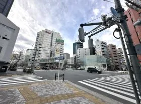 ミニストップ通過後、横断歩道が現れるので反対側に渡る