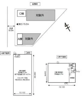 稲毛区園生町A棟・C棟ビルの外観